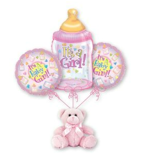 It's a Girl! – Balloon Bouquet & Plush